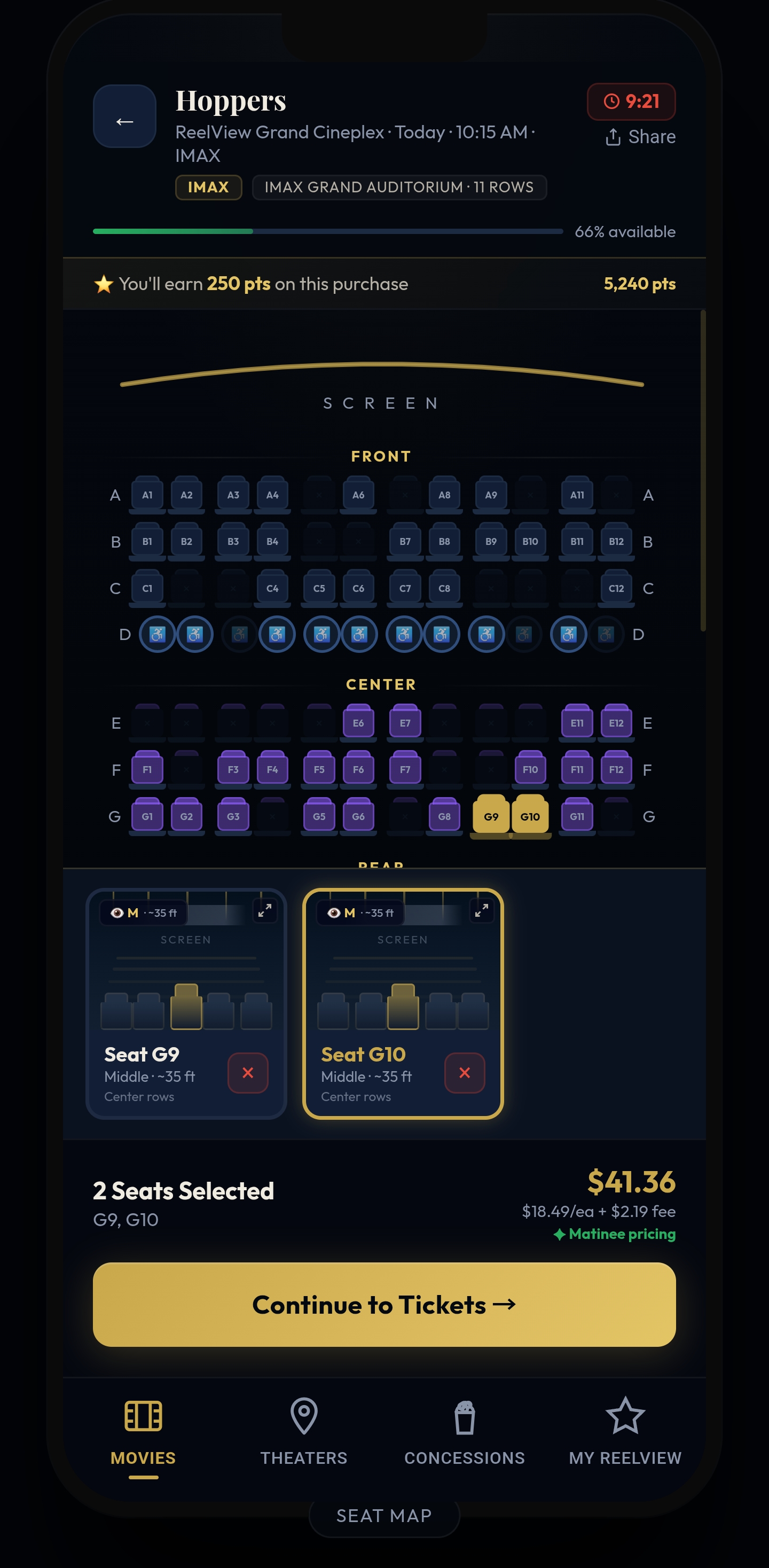 Dual navigation — Shared seat reservation and checkout flow 2
