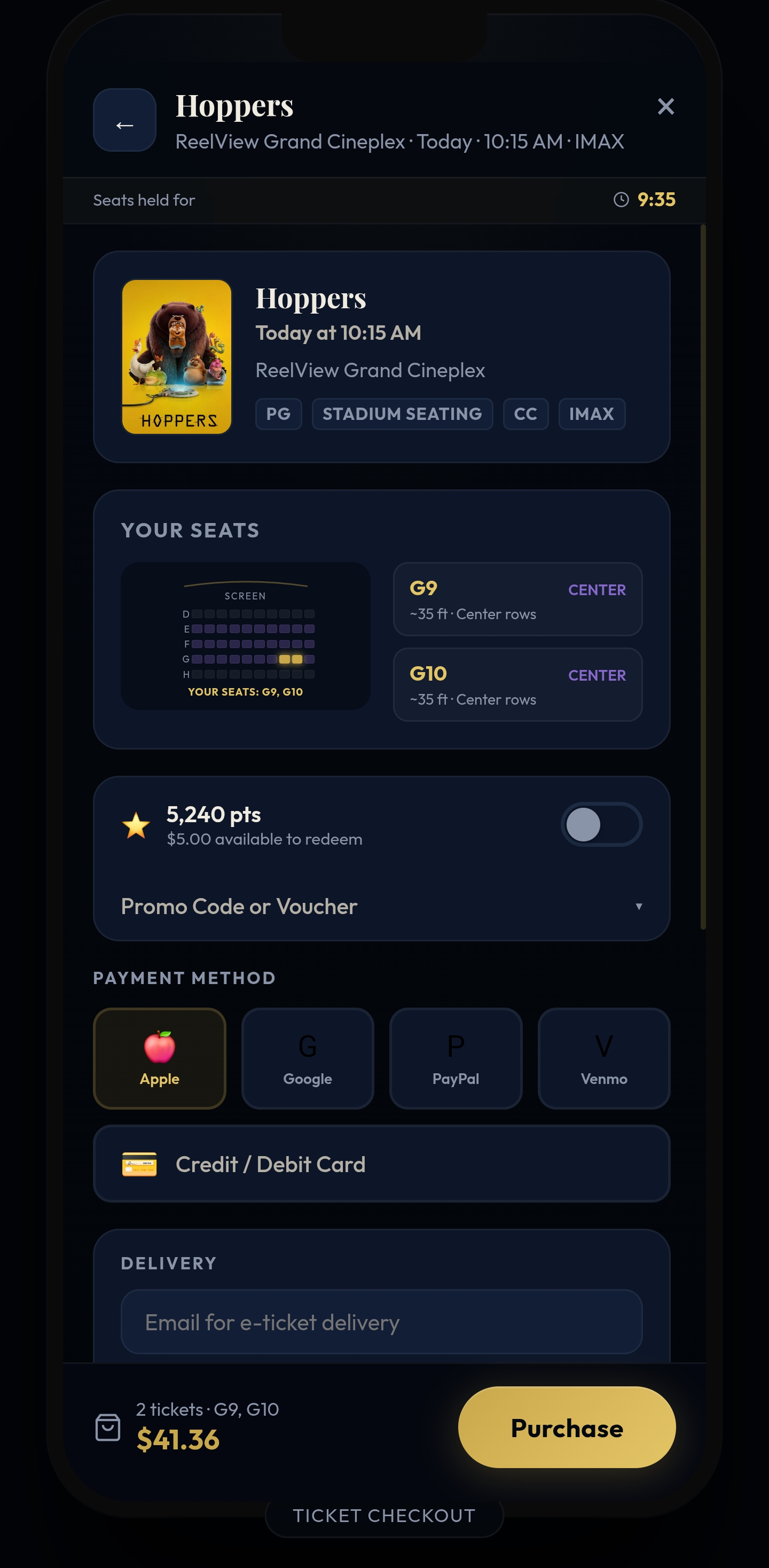 Dual navigation — Shared seat reservation and checkout flow 4