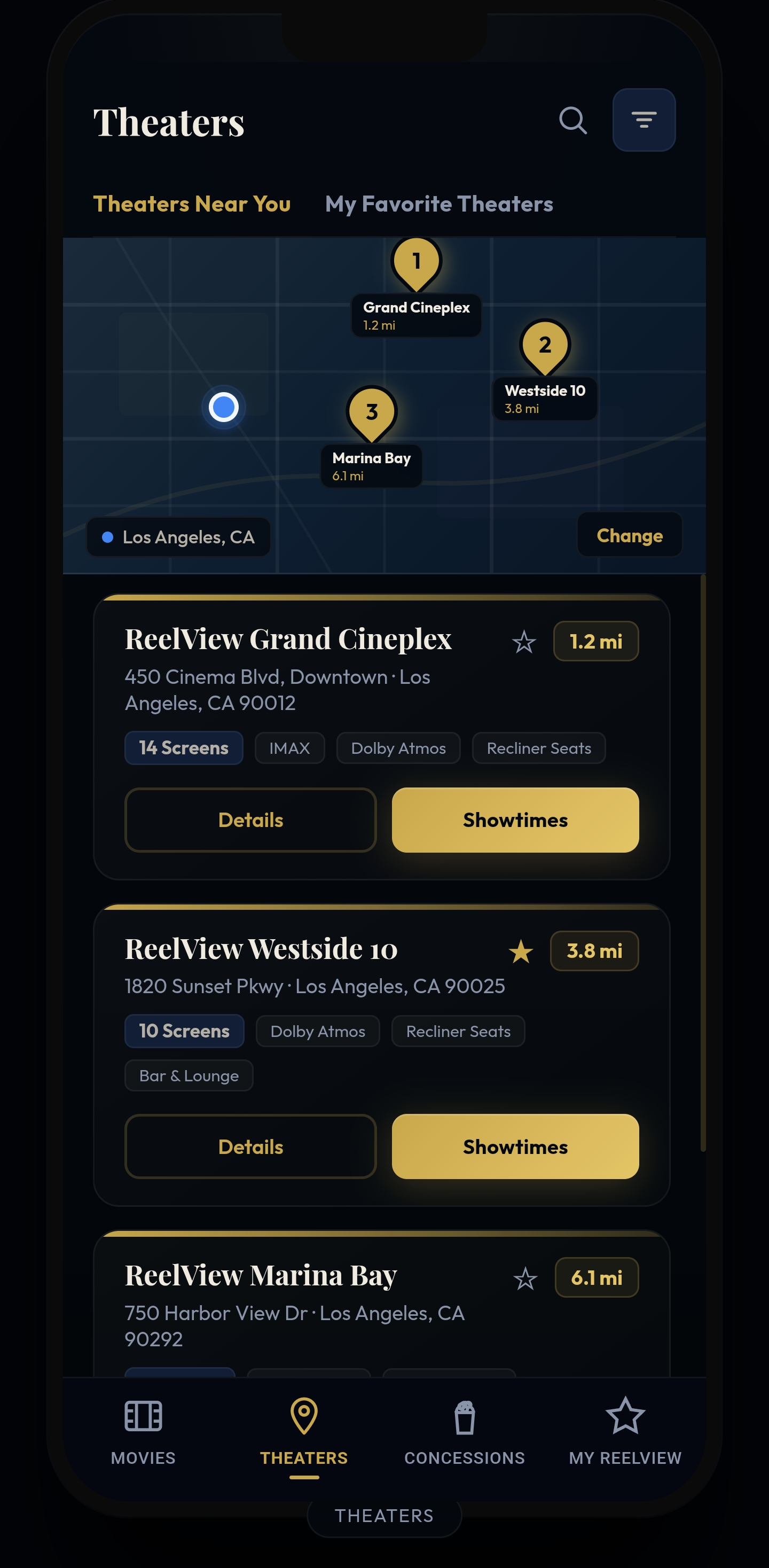 Dual navigation — Theaters-first 1