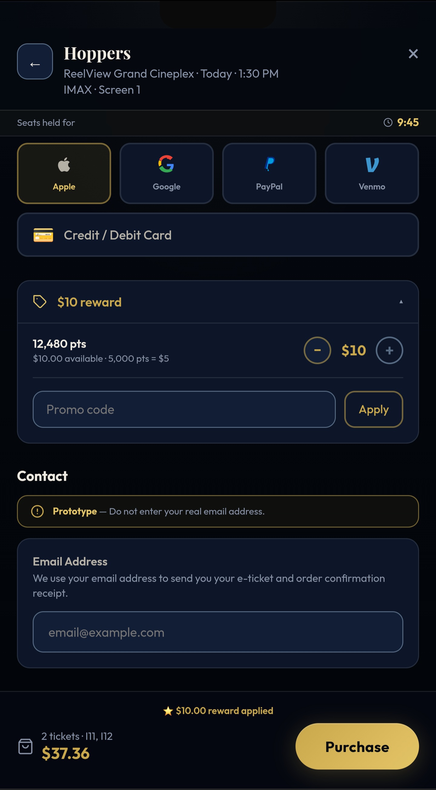 Rewards redemption after — screen 2