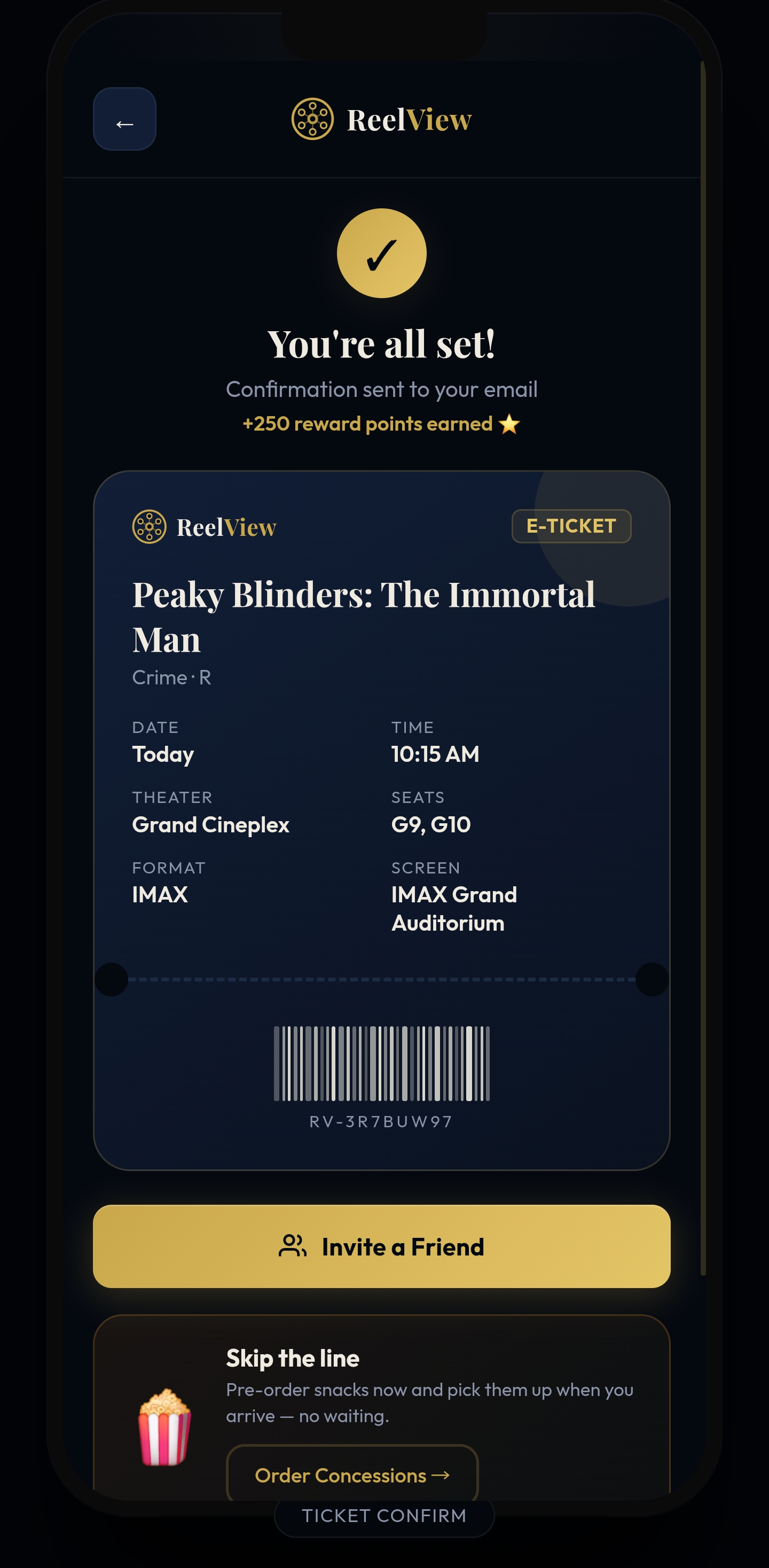 Ticket confirmation before — screen 1
